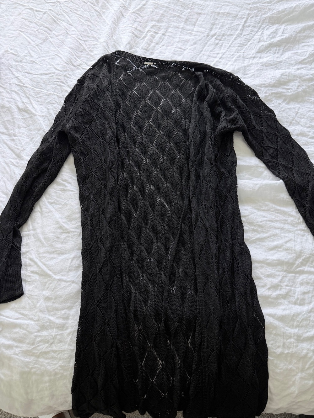 Swimsuit black knit coverup robe